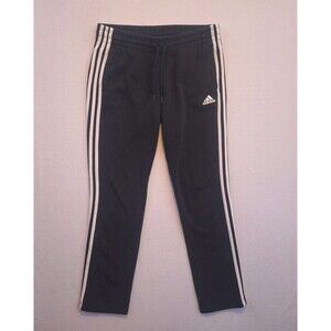 Adidas Women’s Track Pants Black 3 White Stripe Athletic Size Medium Pockets